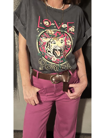 Tee Shirt Love Power Noir