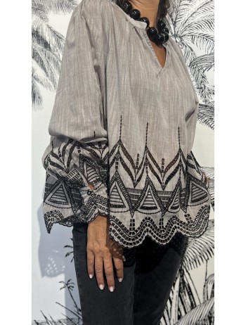 BLOUSE GILL GRIS